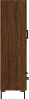 vidaXL - Hoge - kast - 69,5x31x115 - cm - bewerkt - hout - bruin - eikenkleur