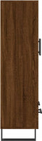 vidaXL - Hoge - kast - 69,5x31x115 - cm - bewerkt - hout - bruin - eikenkleur