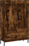 vidaXL - Hoge - kast - 69,5x31x115 - cm - bewerkt - hout - gerookt - eikenkleurig