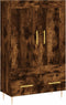 vidaXL - Hoge - kast - 69,5x31x115 - cm - bewerkt - hout - gerookt - eikenkleurig