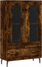 vidaXL - Hoge - kast - 69,5x31x115 - cm - bewerkt - hout - gerookt - eikenkleurig
