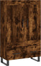 vidaXL - Hoge - kast - 69,5x31x115 - cm - bewerkt - hout - gerookt - eikenkleurig