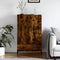 vidaXL - Hoge - kast - 69,5x31x115 - cm - bewerkt - hout - gerookt - eikenkleurig