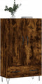 vidaXL - Hoge - kast - 69,5x31x115 - cm - bewerkt - hout - gerookt - eikenkleurig