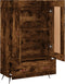 vidaXL - Hoge - kast - 69,5x31x115 - cm - bewerkt - hout - gerookt - eikenkleurig