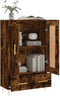 vidaXL - Hoge - kast - 69,5x31x115 - cm - bewerkt - hout - gerookt - eikenkleurig