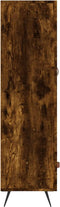vidaXL - Hoge - kast - 69,5x31x115 - cm - bewerkt - hout - gerookt - eikenkleurig