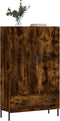 vidaXL - Hoge - kast - 69,5x31x115 - cm - bewerkt - hout - gerookt - eikenkleurig