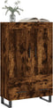 vidaXL - Hoge - kast - 69,5x31x115 - cm - bewerkt - hout - gerookt - eikenkleurig