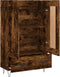 vidaXL - Hoge - kast - 69,5x31x115 - cm - bewerkt - hout - gerookt - eikenkleurig
