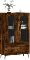 vidaXL - Hoge - kast - 69,5x31x115 - cm - bewerkt - hout - gerookt - eikenkleurig
