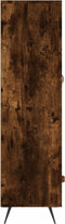 vidaXL - Hoge - kast - 69,5x31x115 - cm - bewerkt - hout - gerookt - eikenkleurig
