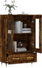 vidaXL - Hoge - kast - 69,5x31x115 - cm - bewerkt - hout - gerookt - eikenkleurig