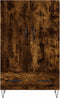 vidaXL - Hoge - kast - 69,5x31x115 - cm - bewerkt - hout - gerookt - eikenkleurig