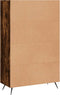 vidaXL - Hoge - kast - 69,5x31x115 - cm - bewerkt - hout - gerookt - eikenkleurig