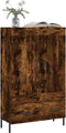 vidaXL - Hoge - kast - 69,5x31x115 - cm - bewerkt - hout - gerookt - eikenkleurig