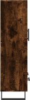 vidaXL - Hoge - kast - 69,5x31x115 - cm - bewerkt - hout - gerookt - eikenkleurig