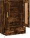 vidaXL - Hoge - kast - 69,5x31x115 - cm - bewerkt - hout - gerookt - eikenkleurig