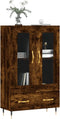 vidaXL - Hoge - kast - 69,5x31x115 - cm - bewerkt - hout - gerookt - eikenkleurig