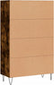 vidaXL - Hoge - kast - 69,5x31x115 - cm - bewerkt - hout - gerookt - eikenkleurig