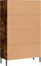 vidaXL - Hoge - kast - 69,5x31x115 - cm - bewerkt - hout - gerookt - eikenkleurig