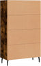 vidaXL - Hoge - kast - 69,5x31x115 - cm - bewerkt - hout - gerookt - eikenkleurig