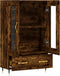 vidaXL - Hoge - kast - 69,5x31x115 - cm - bewerkt - hout - gerookt - eikenkleurig