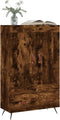 vidaXL - Hoge - kast - 69,5x31x115 - cm - bewerkt - hout - gerookt - eikenkleurig
