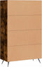 vidaXL - Hoge - kast - 69,5x31x115 - cm - bewerkt - hout - gerookt - eikenkleurig