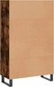 vidaXL - Hoge - kast - 69,5x31x115 - cm - bewerkt - hout - gerookt - eikenkleurig