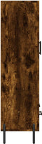 vidaXL - Hoge - kast - 69,5x31x115 - cm - bewerkt - hout - gerookt - eikenkleurig