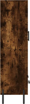 vidaXL - Hoge - kast - 69,5x31x115 - cm - bewerkt - hout - gerookt - eikenkleurig