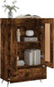 vidaXL - Hoge - kast - 69,5x31x115 - cm - bewerkt - hout - gerookt - eikenkleurig