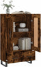 vidaXL - Hoge - kast - 69,5x31x115 - cm - bewerkt - hout - gerookt - eikenkleurig