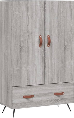 vidaXL - Hoge - kast - 69,5x31x115 - cm - bewerkt - hout - grijs - sonoma - eikenkleurig