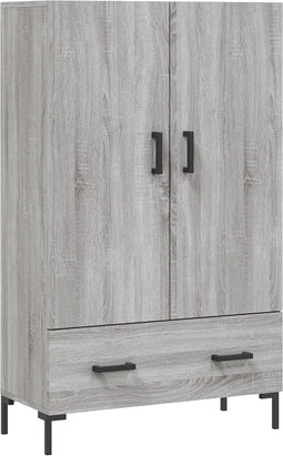 vidaXL - Hoge - kast - 69,5x31x115 - cm - bewerkt - hout - grijs - sonoma - eikenkleurig