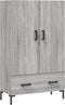 vidaXL - Hoge - kast - 69,5x31x115 - cm - bewerkt - hout - grijs - sonoma - eikenkleurig
