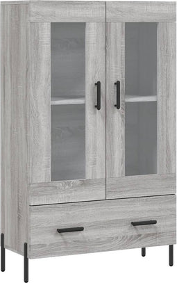 vidaXL - Hoge - kast - 69,5x31x115 - cm - bewerkt - hout - grijs - sonoma - eikenkleurig