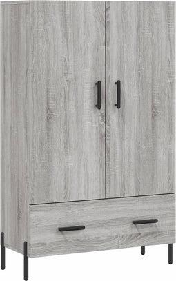 vidaXL - Hoge - kast - 69,5x31x115 - cm - bewerkt - hout - grijs - sonoma - eikenkleurig