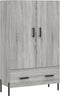 vidaXL - Hoge - kast - 69,5x31x115 - cm - bewerkt - hout - grijs - sonoma - eikenkleurig
