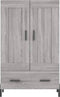 vidaXL - Hoge - kast - 69,5x31x115 - cm - bewerkt - hout - grijs - sonoma - eikenkleurig
