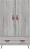 vidaXL - Hoge - kast - 69,5x31x115 - cm - bewerkt - hout - grijs - sonoma - eikenkleurig