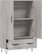 vidaXL - Hoge - kast - 69,5x31x115 - cm - bewerkt - hout - grijs - sonoma - eikenkleurig