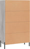 vidaXL - Hoge - kast - 69,5x31x115 - cm - bewerkt - hout - grijs - sonoma - eikenkleurig