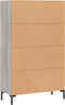 vidaXL - Hoge - kast - 69,5x31x115 - cm - bewerkt - hout - grijs - sonoma - eikenkleurig