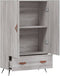 vidaXL - Hoge - kast - 69,5x31x115 - cm - bewerkt - hout - grijs - sonoma - eikenkleurig