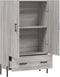 vidaXL - Hoge - kast - 69,5x31x115 - cm - bewerkt - hout - grijs - sonoma - eikenkleurig