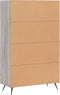 vidaXL - Hoge - kast - 69,5x31x115 - cm - bewerkt - hout - grijs - sonoma - eikenkleurig