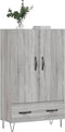 vidaXL - Hoge - kast - 69,5x31x115 - cm - bewerkt - hout - grijs - sonoma - eikenkleurig