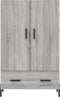 vidaXL - Hoge - kast - 69,5x31x115 - cm - bewerkt - hout - grijs - sonoma - eikenkleurig